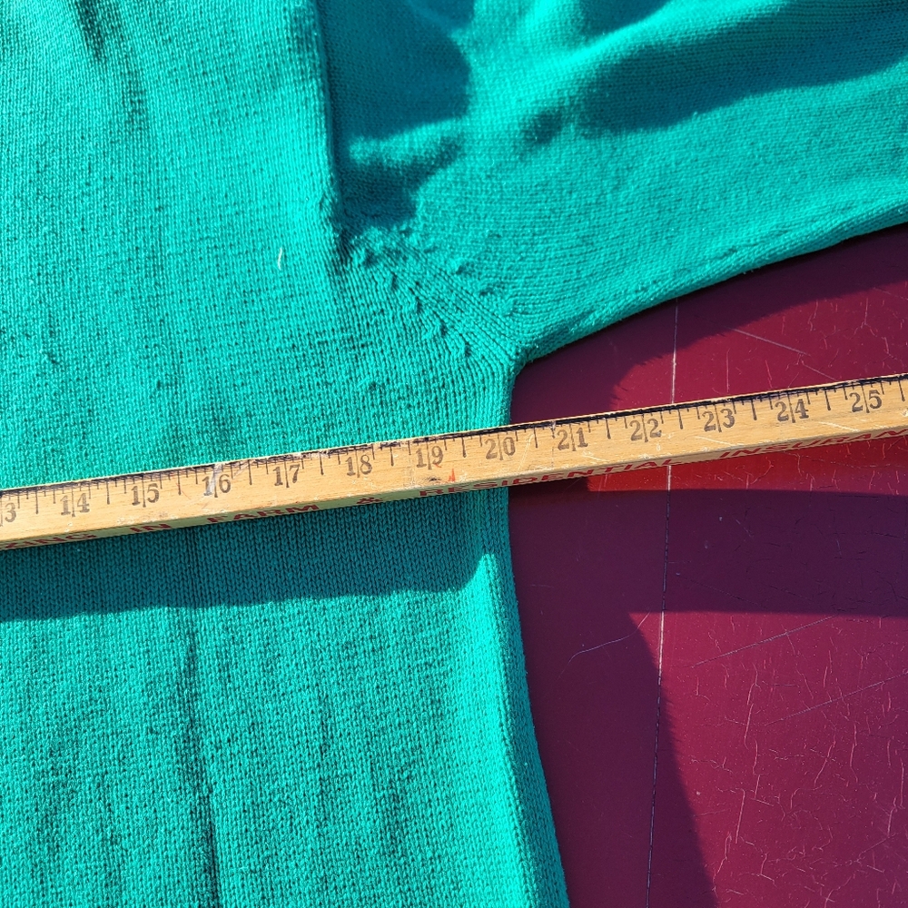 Vintage 90s women's pullover sweater golf leon Levin green sweater size medium - Picture 10 of 12